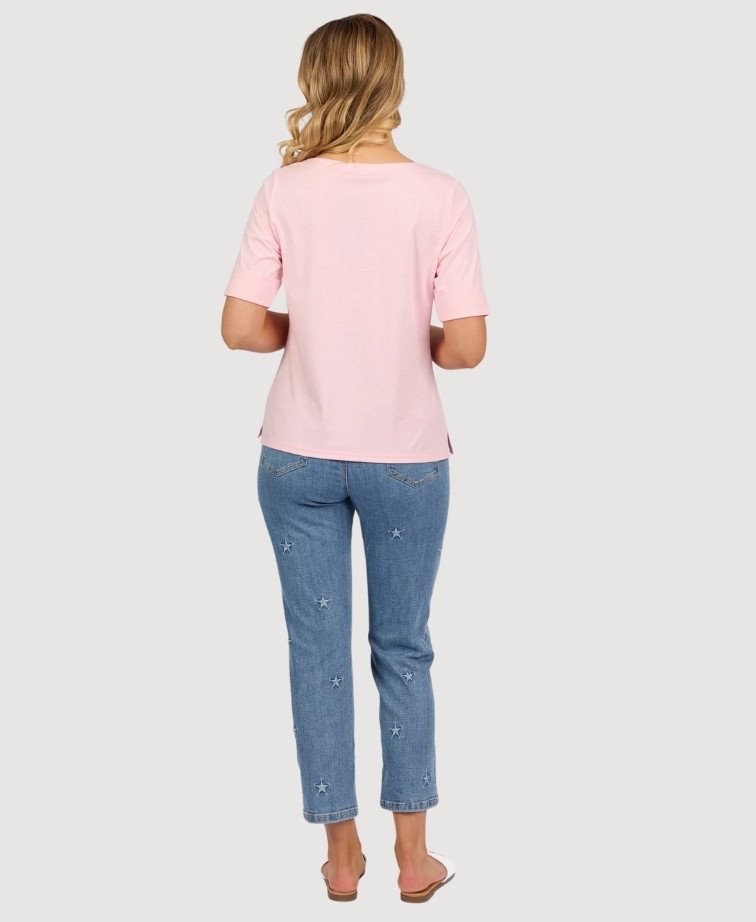 Vassalli Tee Boat Neck - Light Pink