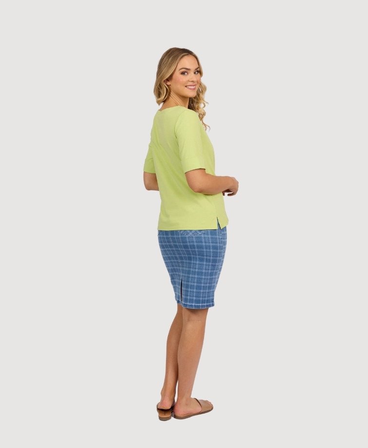 Vassalli Tee Boat Neck - Apple