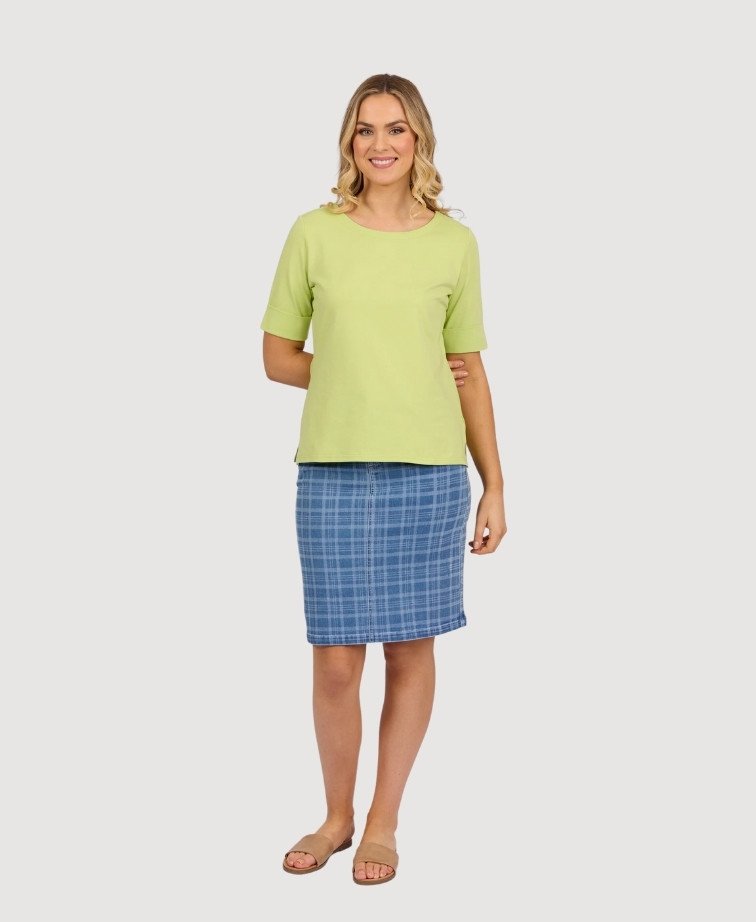Vassalli Tee Boat Neck - Apple