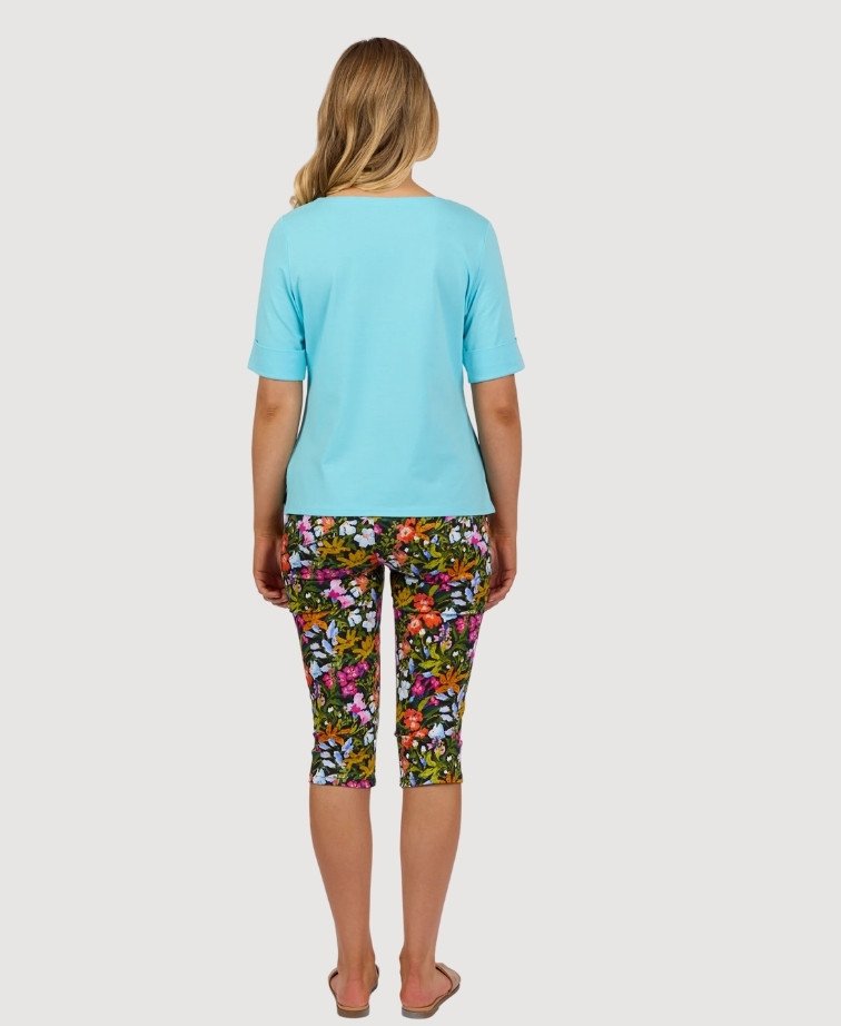 Vassalli Tee Boat Neck - Caribbean