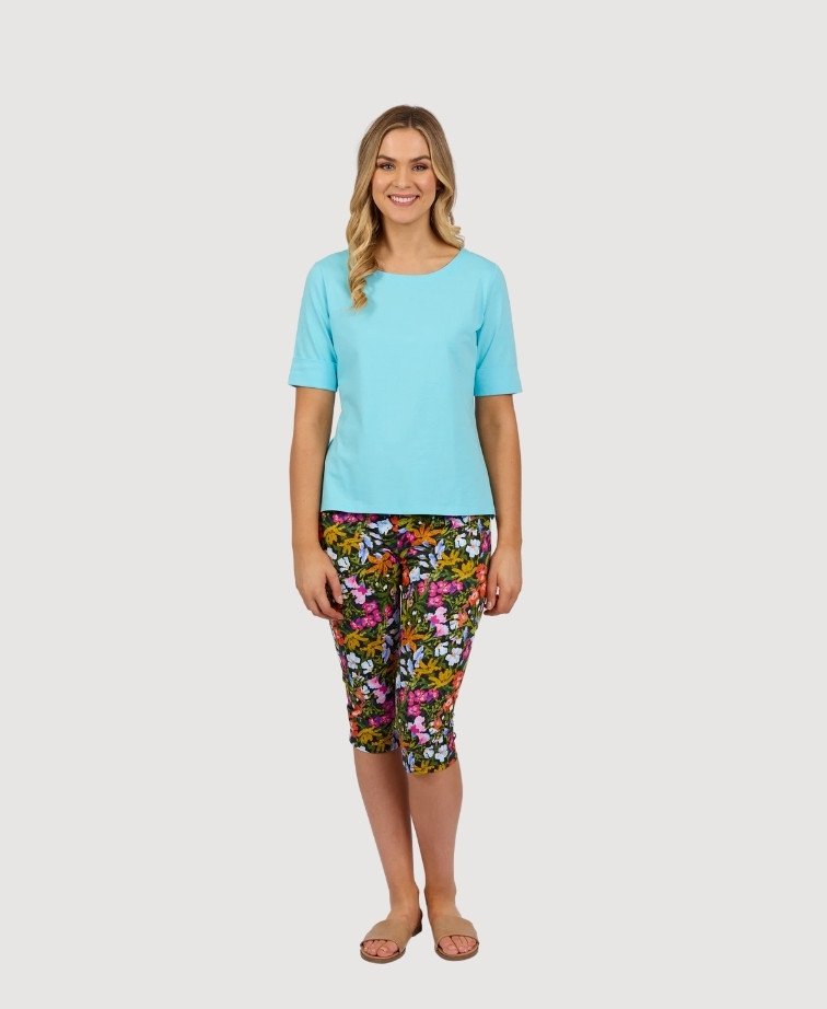 Vassalli Tee Boat Neck - Caribbean