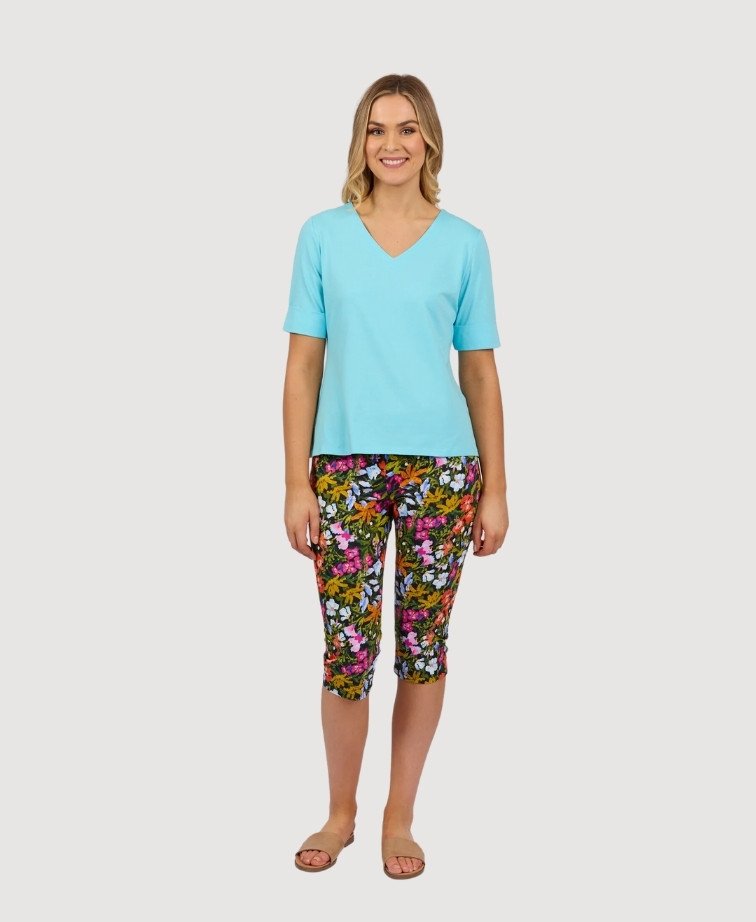 Vassalli Tee V Neck - Caribbean