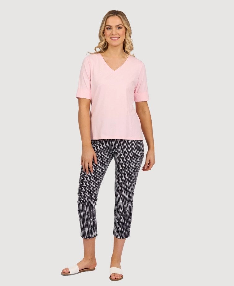 Vassalli Tee V Neck - Light Pink
