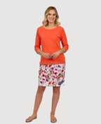 Vassalli Top Boat Neck 3/4 Sleeve - Punch