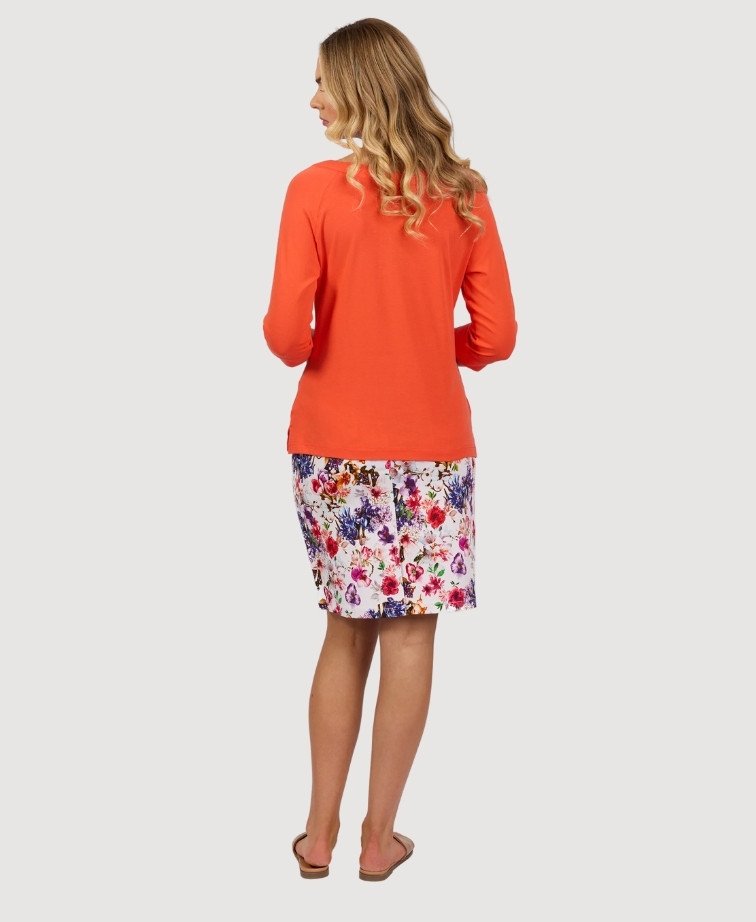Vassalli Top Boat Neck 3/4 Sleeve - Punch