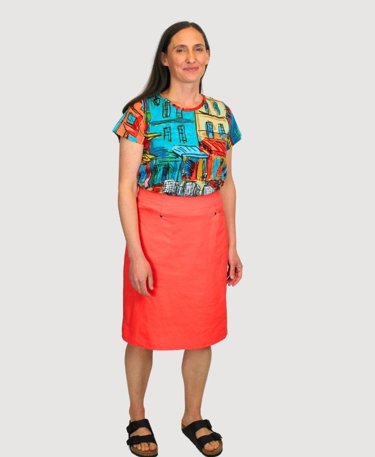 Esplanade Skirt Classic Pull On Cotton/Nylon - Papaya