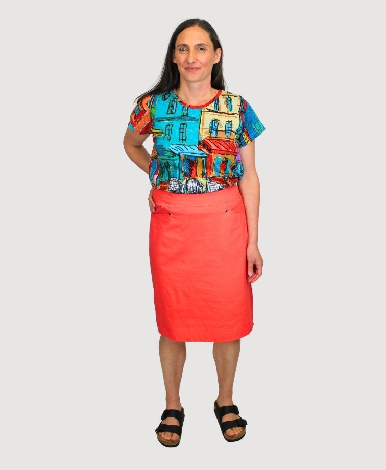 Esplanade Skirt Classic Pull On Cotton/Nylon - Papaya