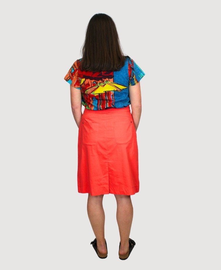Esplanade Skirt Classic Pull On Cotton/Nylon - Papaya