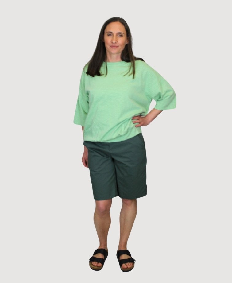 Esplanade Short Classic Split Hem Cotton/Nylon - Viridian