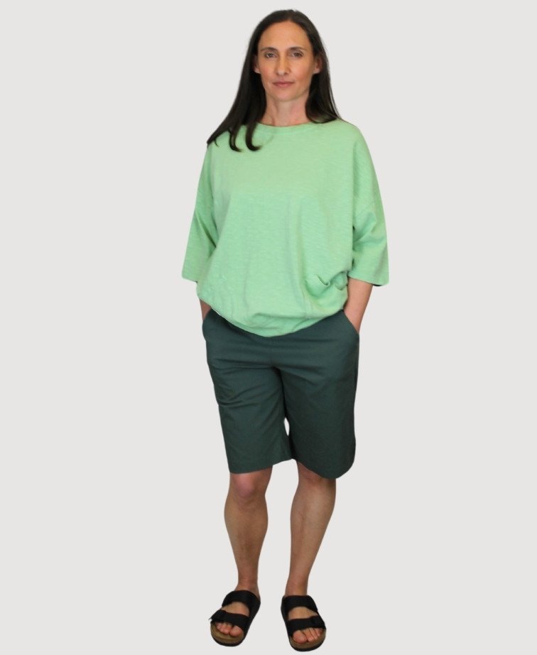 Esplanade Short Classic Split Hem Cotton/Nylon - Viridian