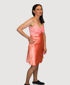 Essence Chemise Short With Lace - Coral