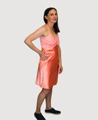 Essence Chemise Short With Lace - Coral