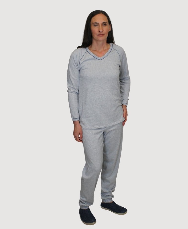 La Boutique PJ V-Neck Lux Cotton - Navy