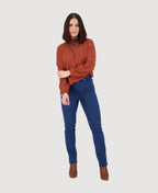Vassalli Pant Denim Slim Leg Pull On - Blue Denim