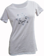 Devo Tees Ladies Villa Print Tee - White