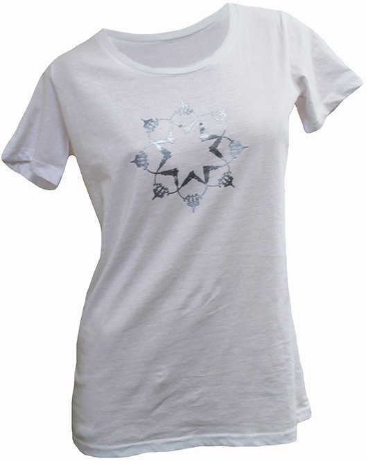 Devo Tees Ladies Villa Print Tee - White