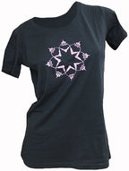 Devo Tees Ladies Villa Print Tee - Black