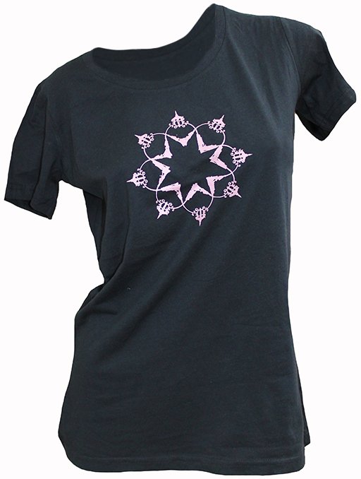 Devo Tees Ladies Villa Print Tee - Black