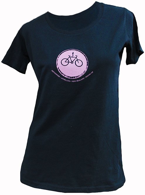 Devo Tees Ladies Bike Print Tee - Black