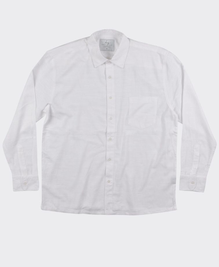 Kingston Grange Shirt L/S Bamboo White - White