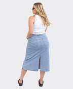 Elm Skirt Midi Eloise Denim - Light Blue Wash