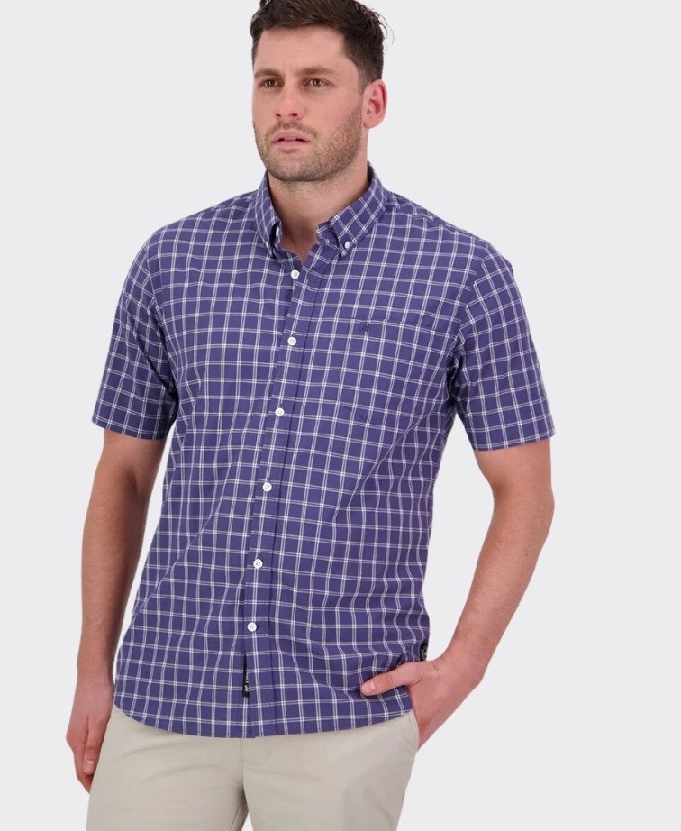 Swanndri Lancewood S/S Shirt - Indigo Check