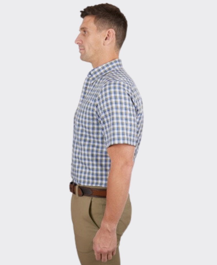 Thomas Cook Shirt S/S Kirk - Navy/Green