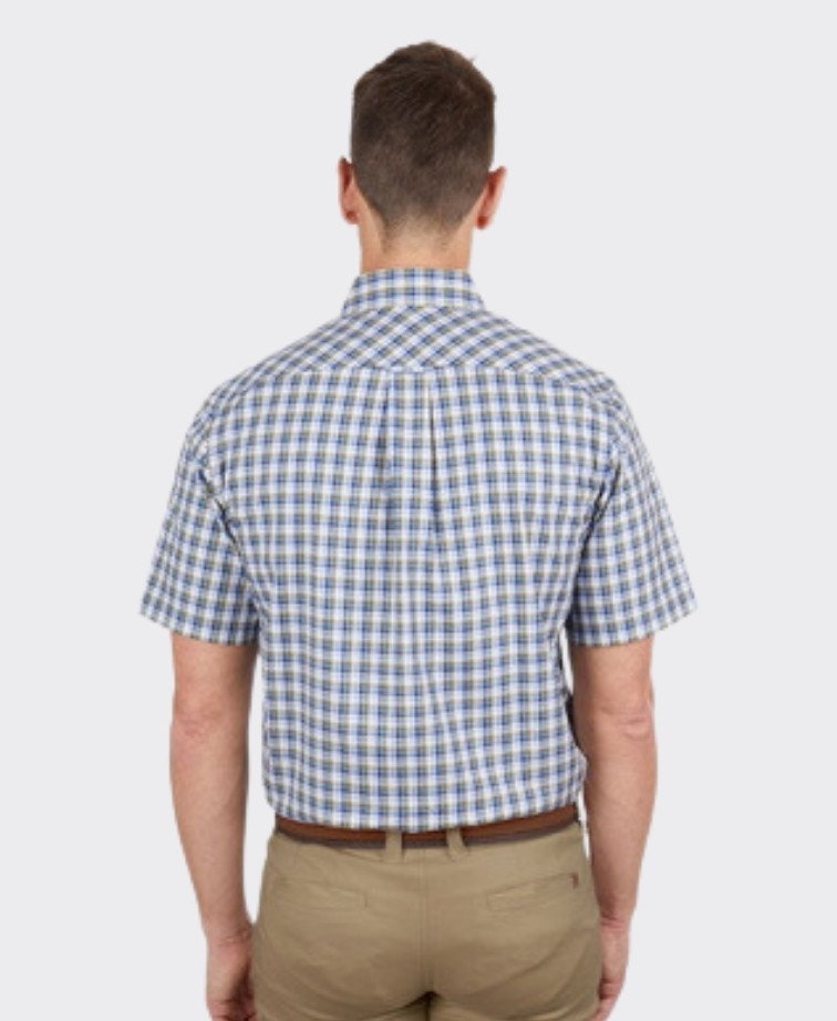 Thomas Cook Shirt S/S Kirk - Navy/Green