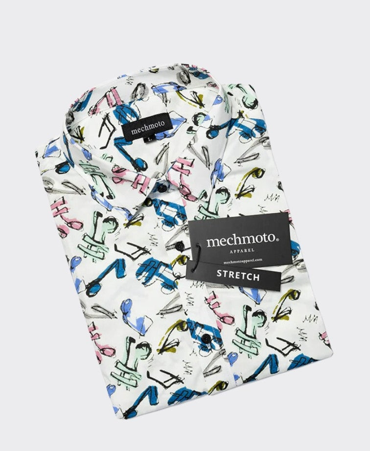 Mechmoto Shirt S/S Abstract Print - Multi
