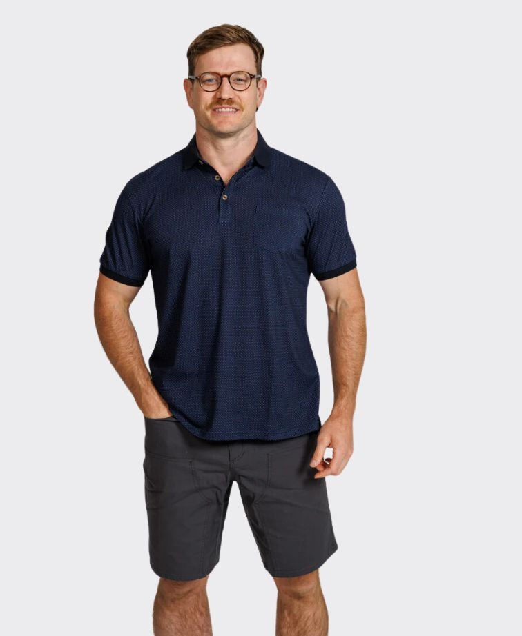 Lifestyle Polo Navy Print - Navy