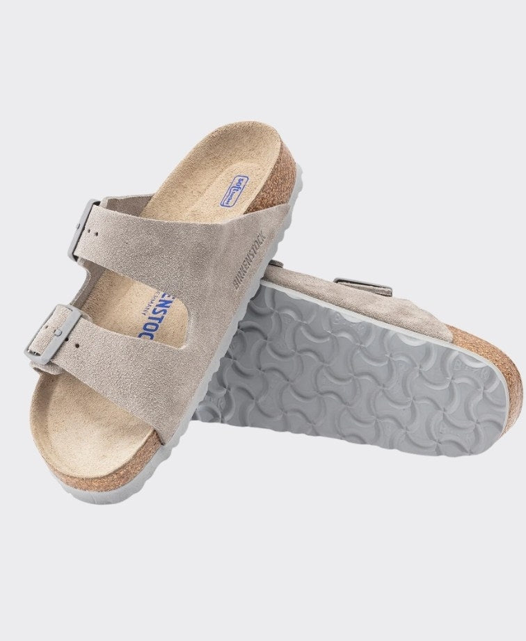 Birkenstock Arizona SFB Suede Stone Coin Narrow - Stone Coin