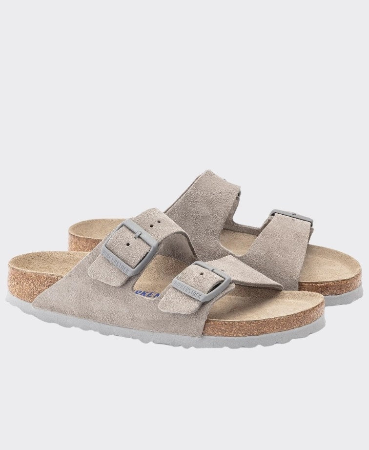 Birkenstock Arizona SFB Suede Stone Coin Narrow - Stone Coin