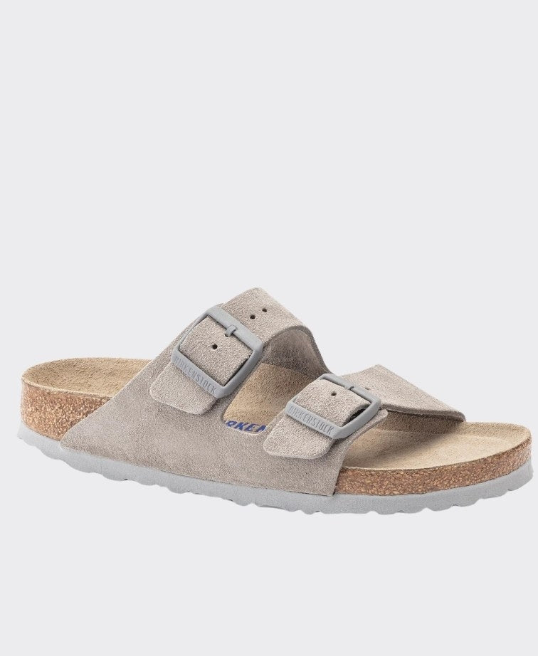 Birkenstock Arizona SFB Suede Stone Coin Narrow - Stone Coin