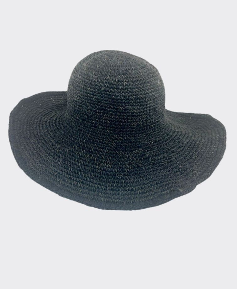 Sababa Crochet Black Garden Lady Large Brim - Black