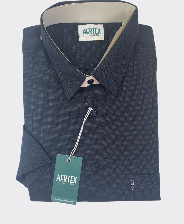 Aertex Shirt S/S Somerset Plain - Navy