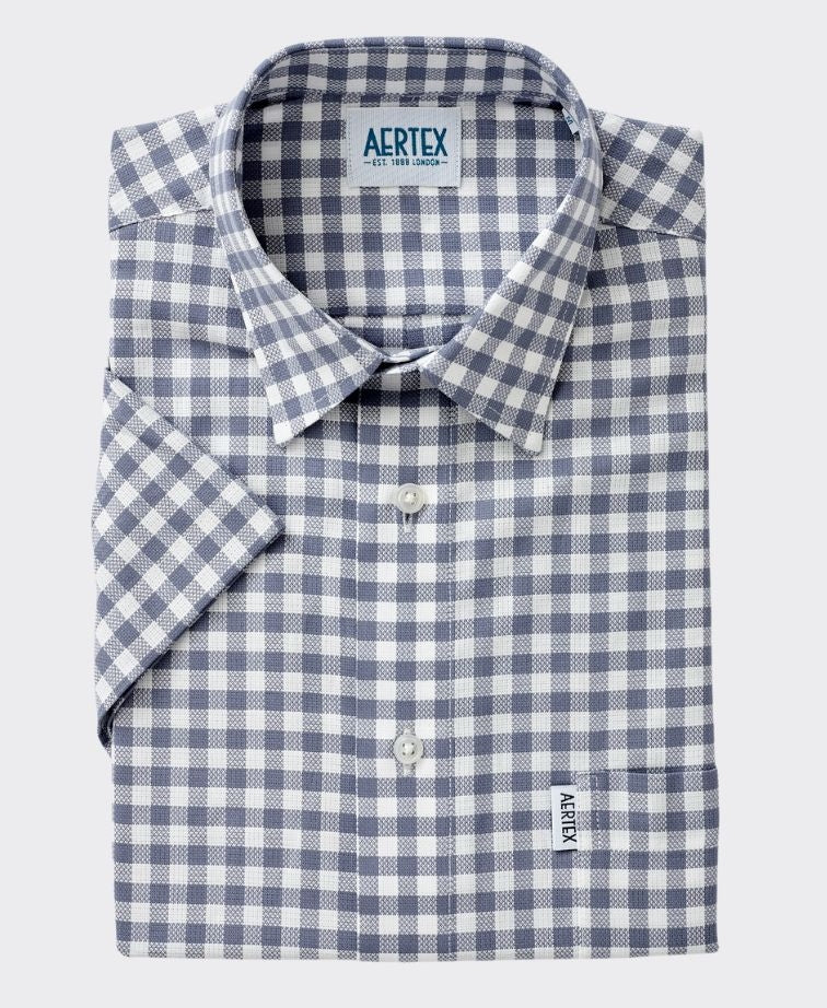 Aertex Shirt S/S Somerset Check - Grey