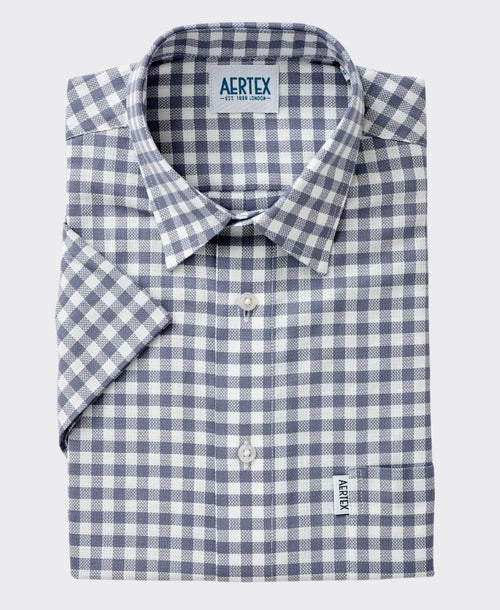 Aertex Shirt S/S Somerset Check - Grey