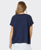 Threadz Top V-Neck Byron Cotton - Navy
