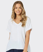 Threadz Top V-Neck Byron Cotton - White