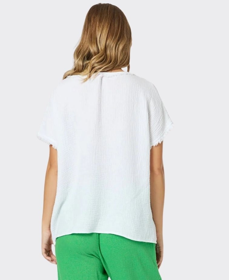 Threadz Top V-Neck Byron Cotton - White
