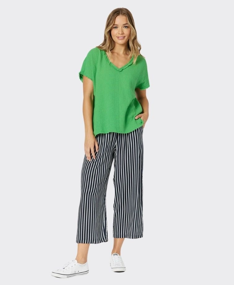 Threadz Top V-Neck Byron Cotton - Emerald
