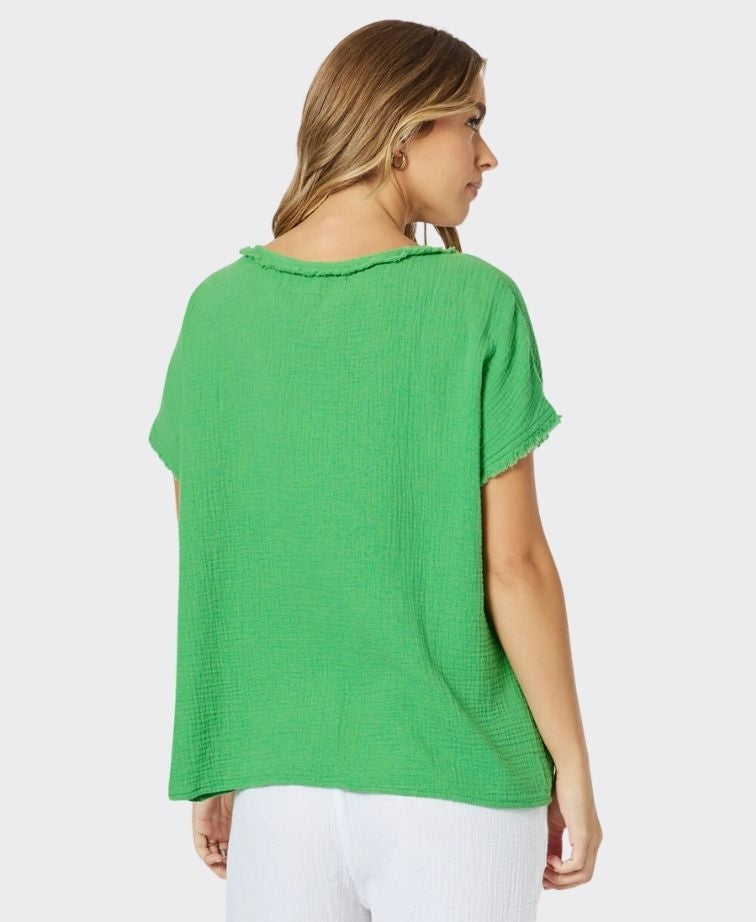 Threadz Top V-Neck Byron Cotton - Emerald