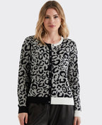 LD + Co Cardi Leopard - Mid Grey