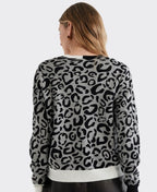 LD + Co Cardi Leopard - Mid Grey