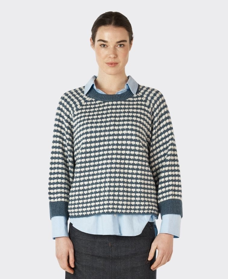 Zaket & Plover Jumper Texture Chunky - Denim
