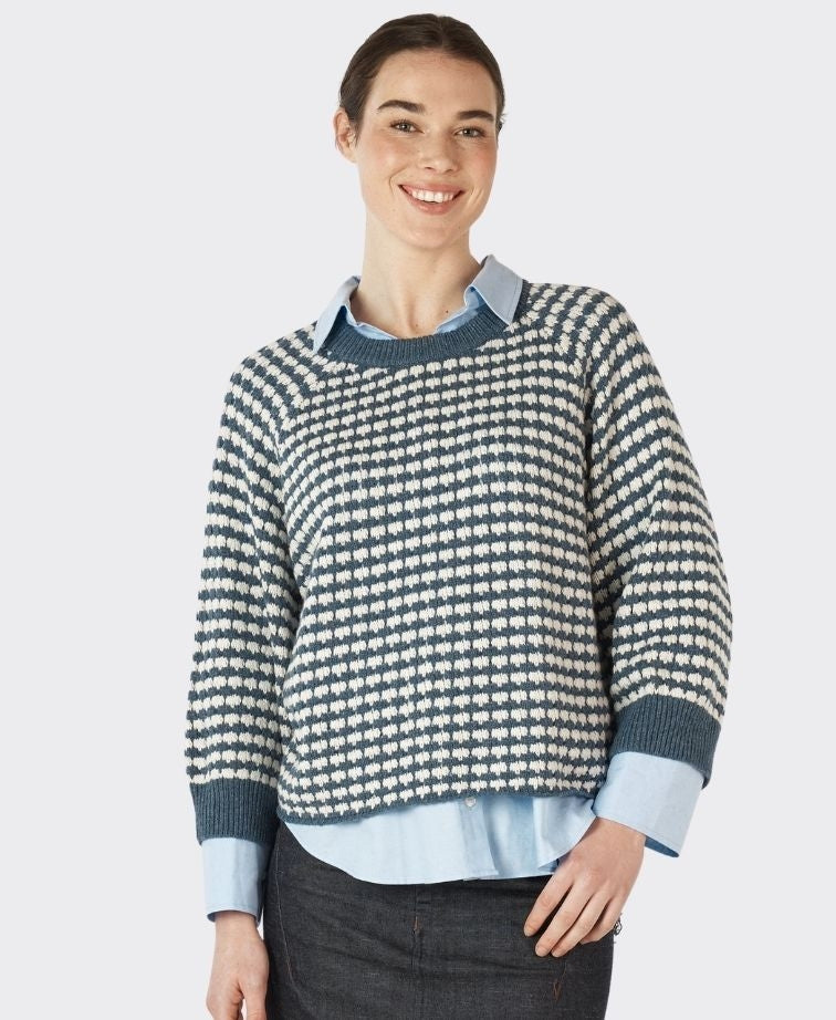 Zaket & Plover Jumper Texture Chunky - Denim