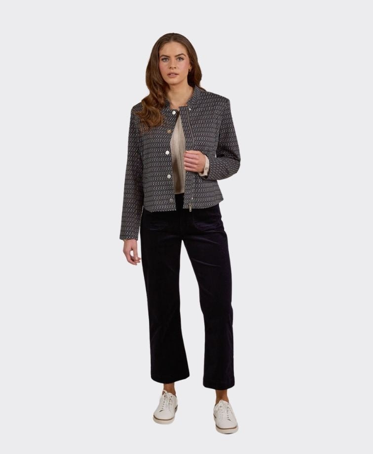 Vassalli Jacket Collarless Short with Zip - Solar