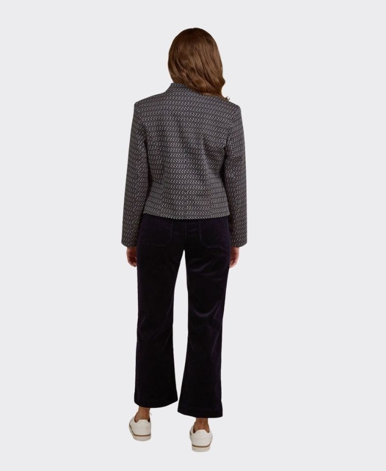 Vassalli Jacket Collarless Short with Zip - Solar
