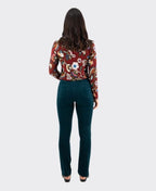 Vassalli Pant Bay Cord Slim Leg - Peacock