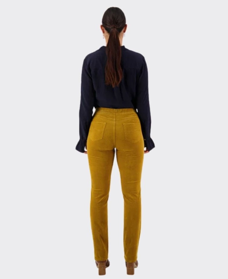 Vassalli Pant Bay Cord Slim Leg - Mustard